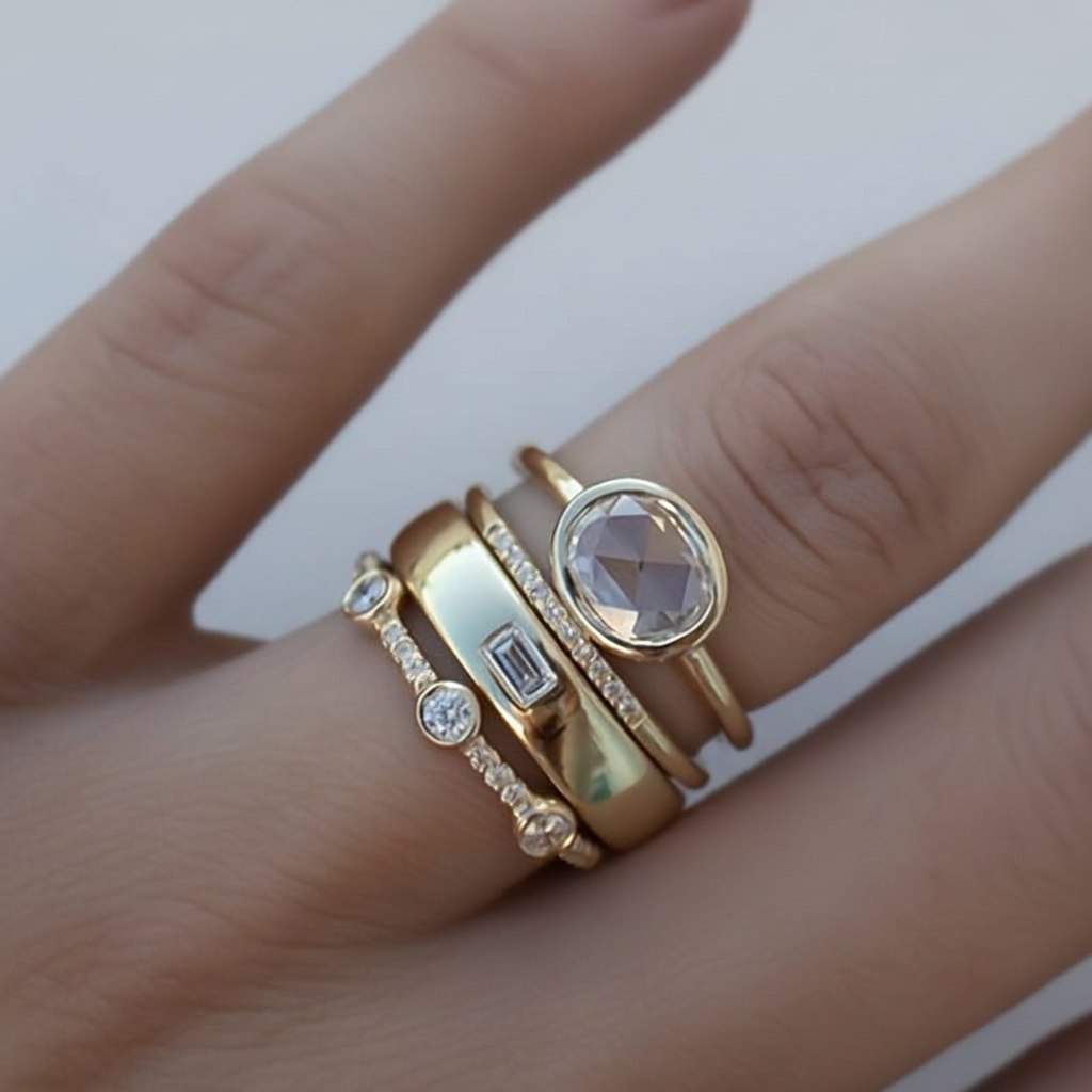 Handgefertigtes Ringset - VintageZircon 