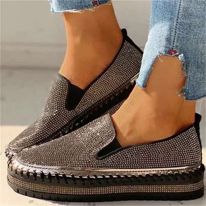 Glittrande damloafers med komfortsula – Teyla
