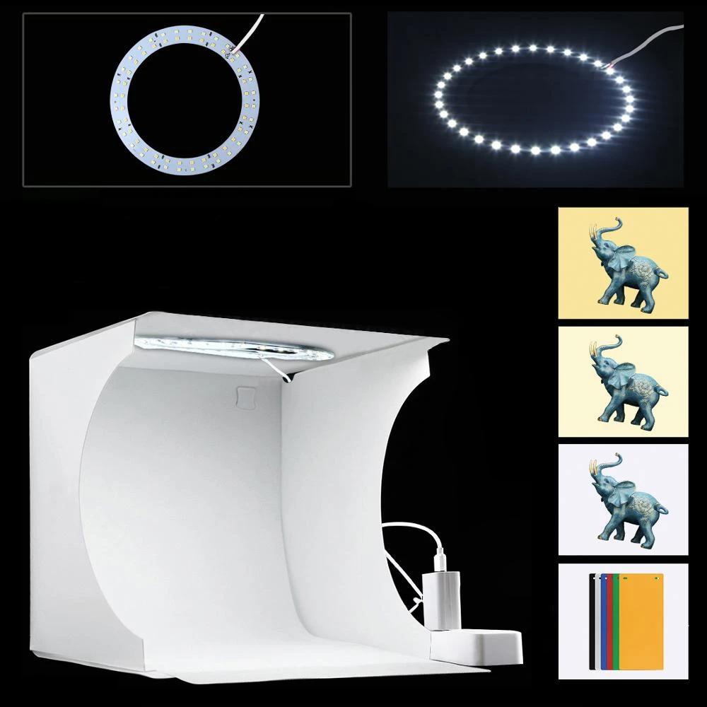 Bärbart fotostudio med LED-belysning – LumiCube