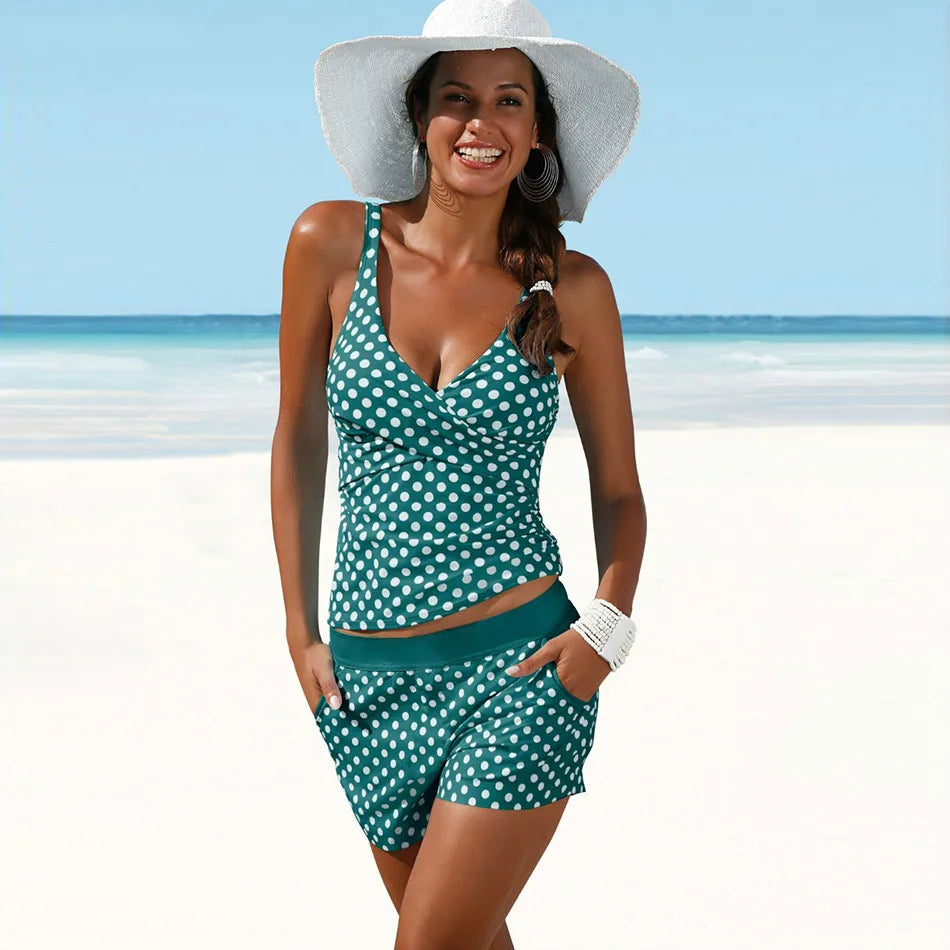 Tankini-set med prickigt mönster – Mireille