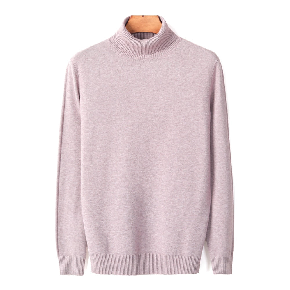 Rosa Rollkragenpullover aus Kaschmir, Damenmode, weiches Material, elegantes Design.