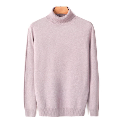 Rosa Rollkragenpullover aus Kaschmir, Damenmode, weiches Material, elegantes Design.