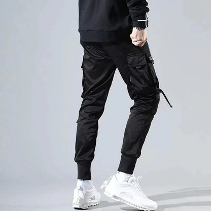 Höstiga multi-pocket hiphop-cargobyxor för herr – Dante