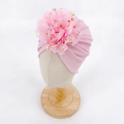 Mjuk baby turbanhatt med volangdetalj – Höstmagisk MysGlans (1+1 Gratis)