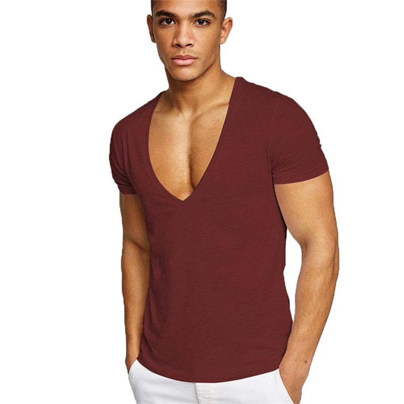 Avslappnad & figurnära herr T-shirt med V-hals – Jonas