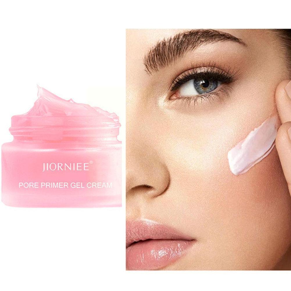 Jiorniee Poren-Primer Gel-Creme, rosa, feuchtigkeitsspendend, Gesichtspflege, glatte Haut.