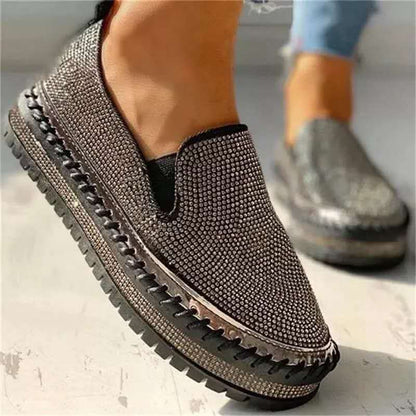 Glittrande damloafers med komfortsula – Teyla
