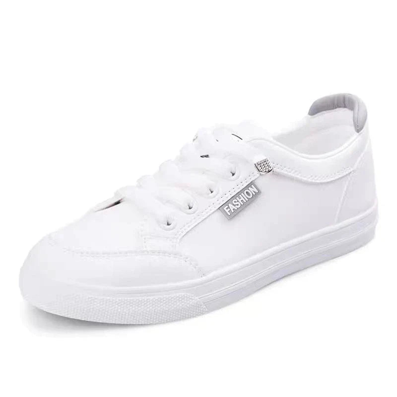 Weiße Damen-Sneaker, Schnürschuhe, modisch, bequem, für Sommer, Tennis, Freizeit.