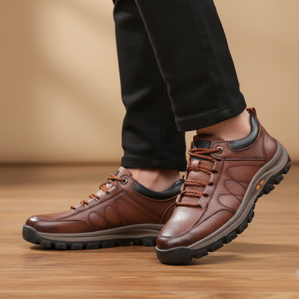 Herrenleder Schuh Mit Schnürverschluss - Marco