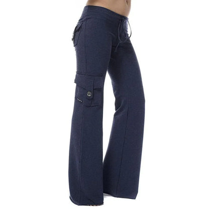 Damska Bootcut Cargo Byxa med fickor – Isabella Höstupplaga