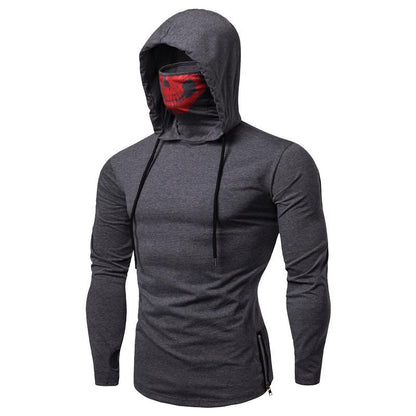 Hoodie för herr med integrerad dödskallemask – Höstupplaga ShadowX