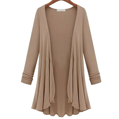 Stickad cardigan för damer med volanger – Chiara höstmagi