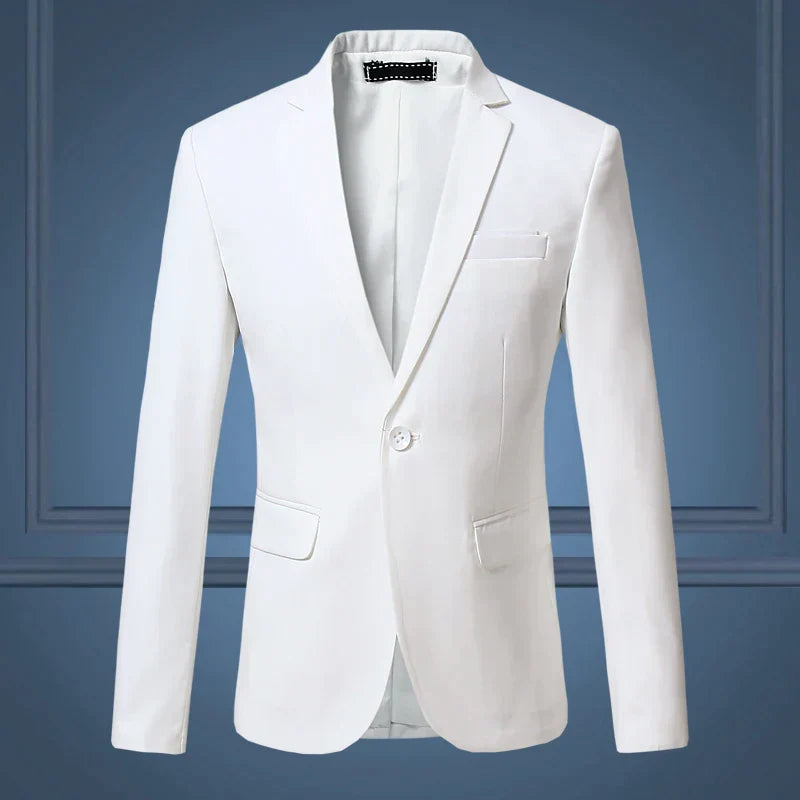 Weißer Herrenanzug, Slim Fit, Business Casual, hochwertig, große Größen, elegant.