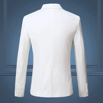 Herren Slim Fit Anzugjacke, weiß, elegant, Business Casual, hochwertige Mode für Männer.