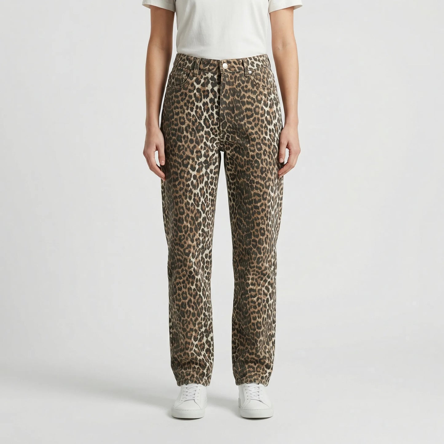 Hochgeschnittene Jeans Mit Leopardenmuster - Candice