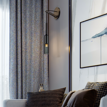 Minimalistisk vägglampa med rökglas – Orvane