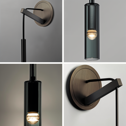 Minimalistisk vägglampa med rökglas – Orvane