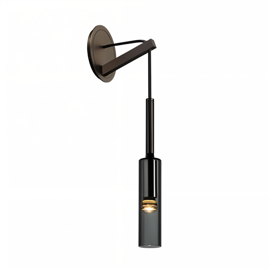 Minimalistisk vägglampa med rökglas – Orvane