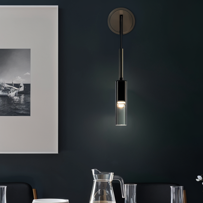 Minimalistisk vägglampa med rökglas – Orvane