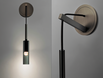 Minimalistisk vägglampa med rökglas – Orvane