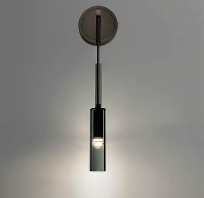 Minimalistisk vägglampa med rökglas – Orvane