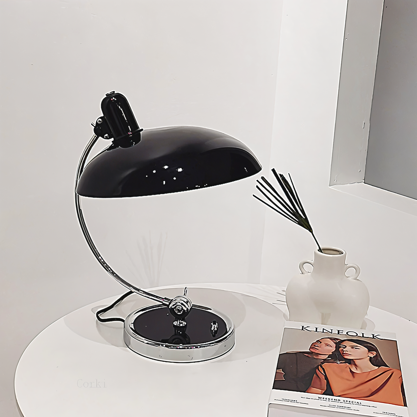 Justerbar vintage skrivbordslampa i järn – Virella