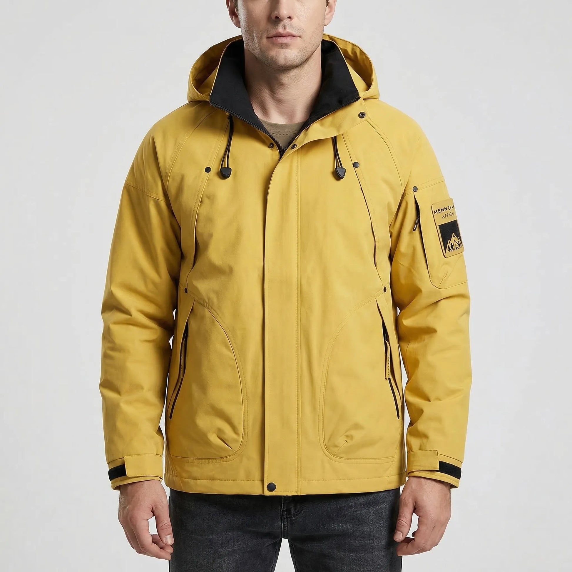 Hooded Zip-Up Softshell Windbreaker -  Ridgorn