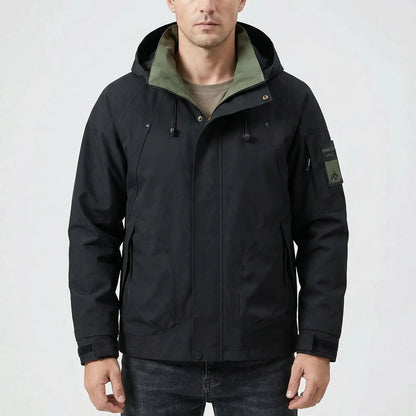 Hooded Zip-Up Softshell Windbreaker -  Ridgorn