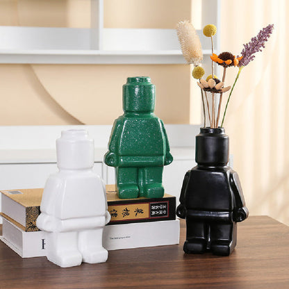 Robotblomkrukor i keramik - BrickBotanica