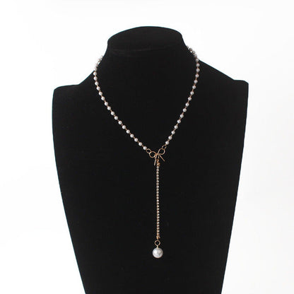 Koreanische Mode Imitation Perlen Choker Halskette, Damen Schmuck, Party Accessoire, Weiß.