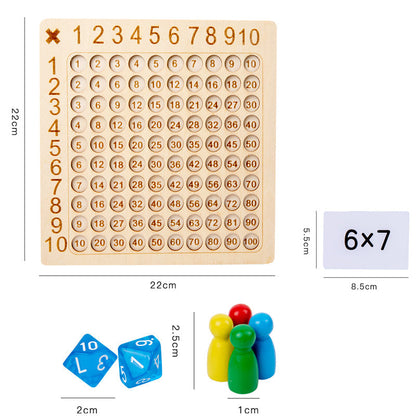Multiplikationsspel i trä för barn med lärkort – Maximo