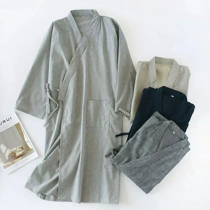 Japanese Kimono-Style Mens Dressing Gown - Blake