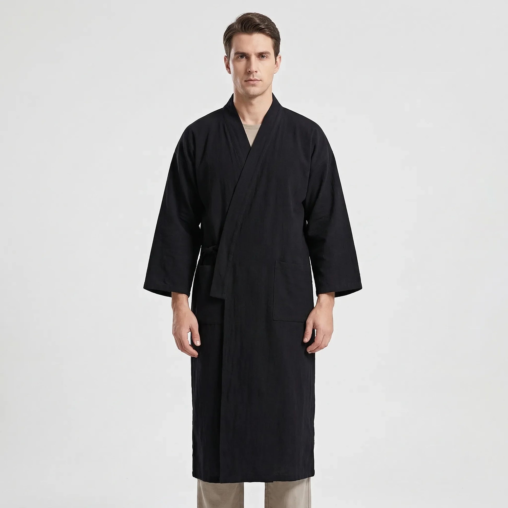 Japanese Kimono-Style Mens Dressing Gown - Blake