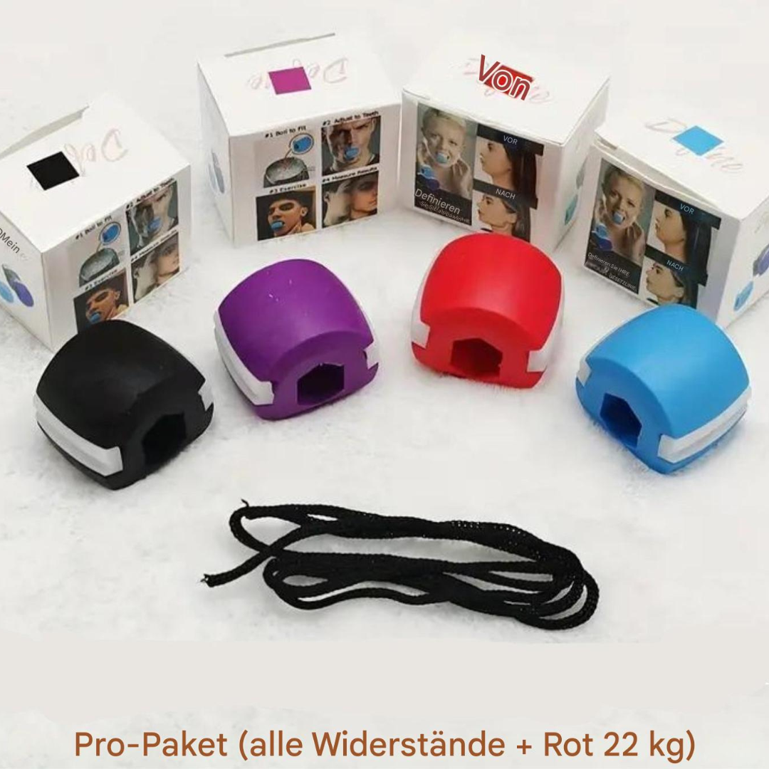 Kieferformer Set, 5 Farben, Fitnessgerät, Gesichtsmuskeltraining, Pro-Paket, 22 kg Widerstand