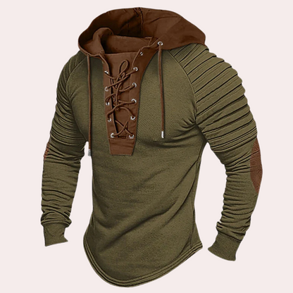 Sweatshirt för herr med snörning och huva – Eliano