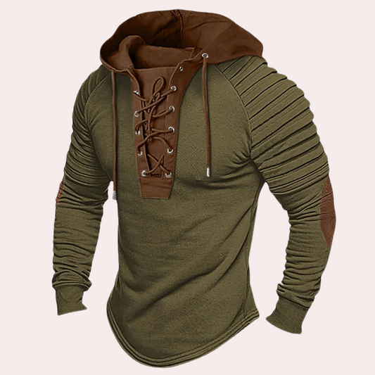 Sweatshirt för herr med snörning och huva – Eliano