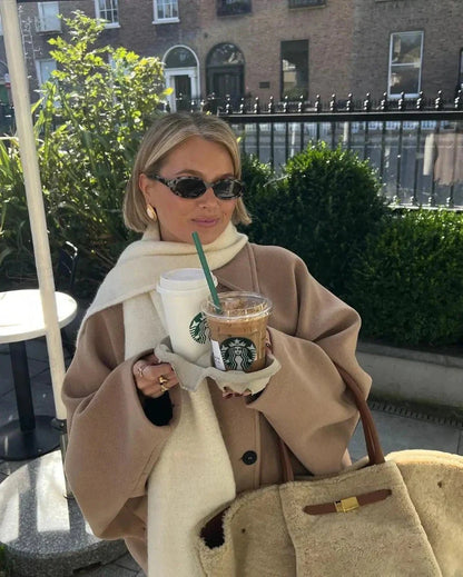 Övergångsjacka för dam i oversized-look med knappstängning – Selina