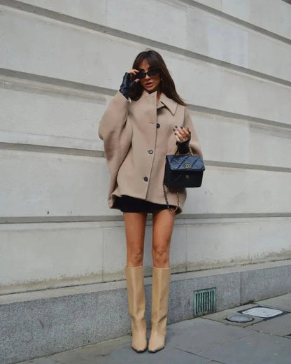 Övergångsjacka för dam i oversized-look med knappstängning – Selina
