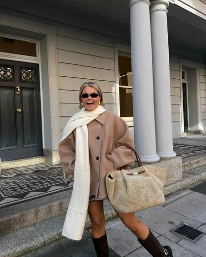 Övergångsjacka för dam i oversized-look med knappstängning – Selina