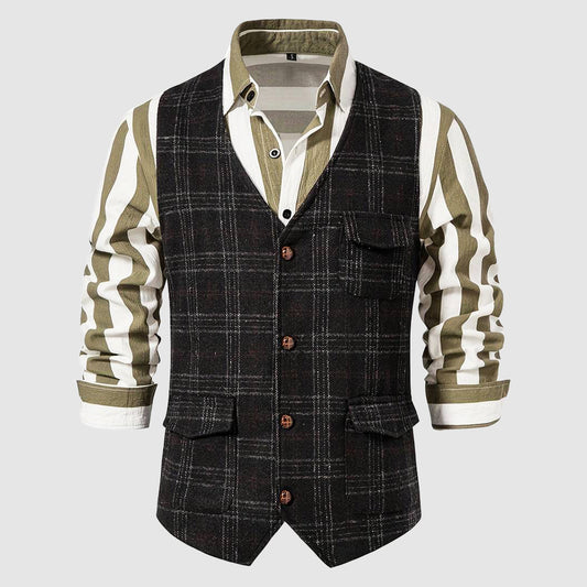 Vintage herrväst med rutmönster – Henri