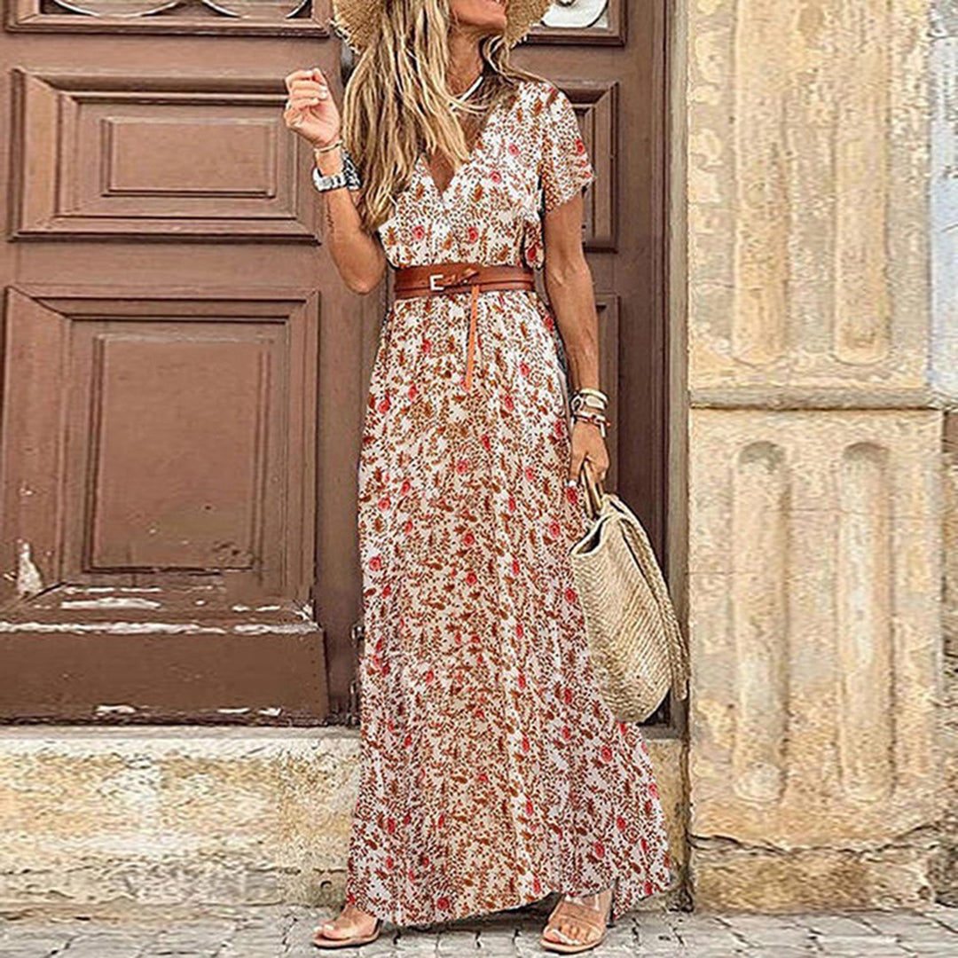 Mönstrad boho-maxiklänning för damer – Thalia