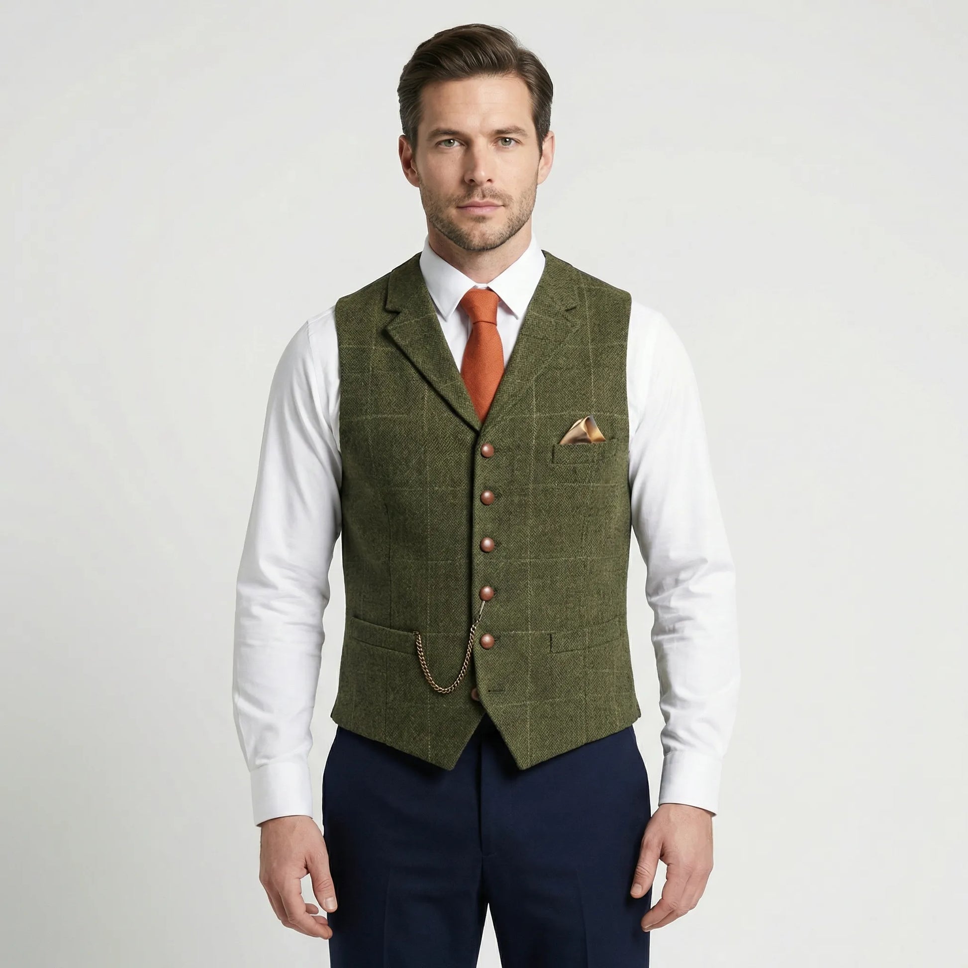 Kariertes Herrengilet Mit V-Ausschnitt - Sergio