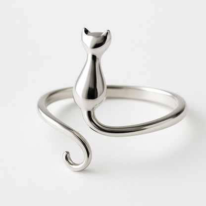 Katturring | Midnattskattens silverring