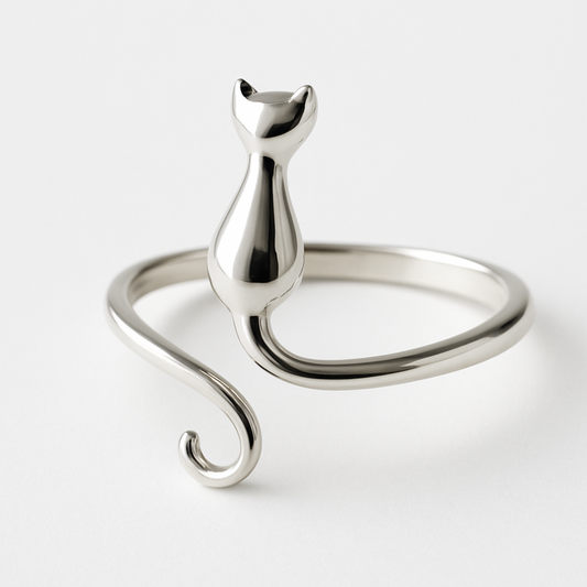 Katturring | Midnattskattens silverring