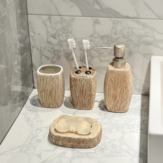 Keramik Badezimmer Set - Bathwoodly