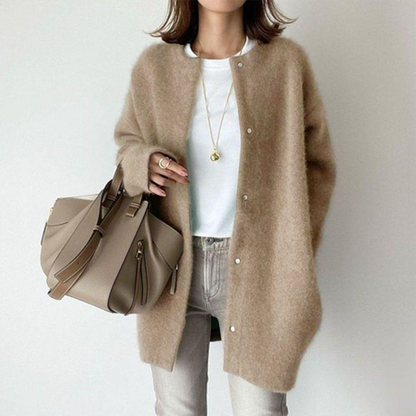 Långärmad dam cardigan med fickor – Liora