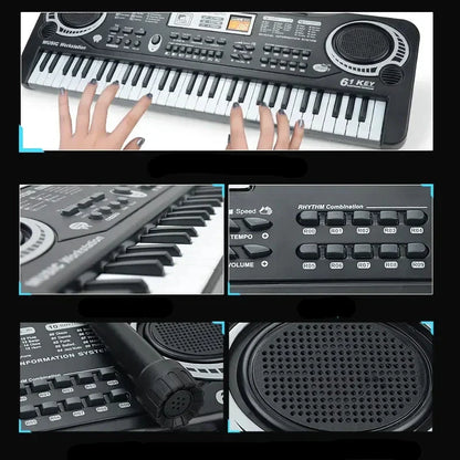 E-piano för barn med mikrofon – upptäck musikglädje med 61 tangenter