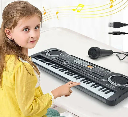 E-piano för barn med mikrofon – upptäck musikglädje med 61 tangenter