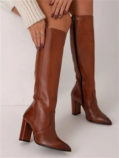 Knee-High Boots With A Block Heel - Francis