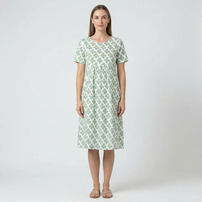 Knielanges Sommerkleid Mit Kurzen Ärmeln - Tamina